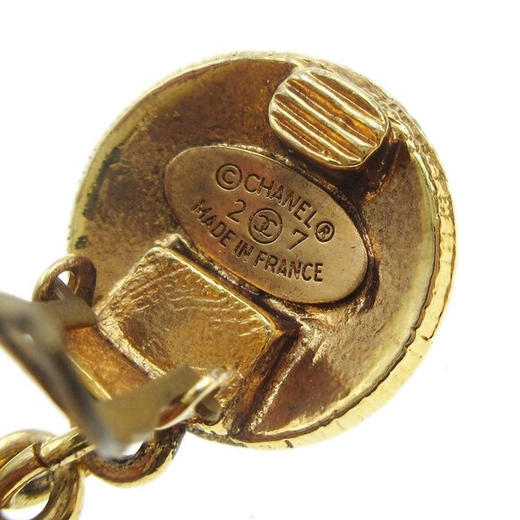 Chanel Hoop Dangle Earrings Clip-On Gold 27 181464 - Picture 4 of 5